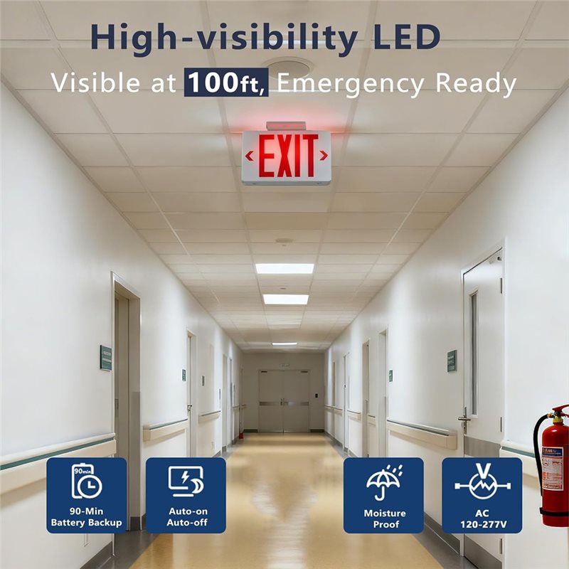 A46U UL Listed LED Exit Light  - Emergency Exit Sign ulasan dan harga